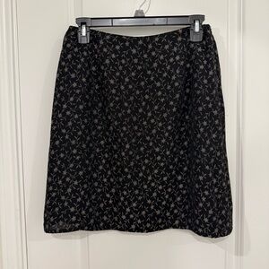 Ann Taylor Black Patterned Mini Skirt Size 8